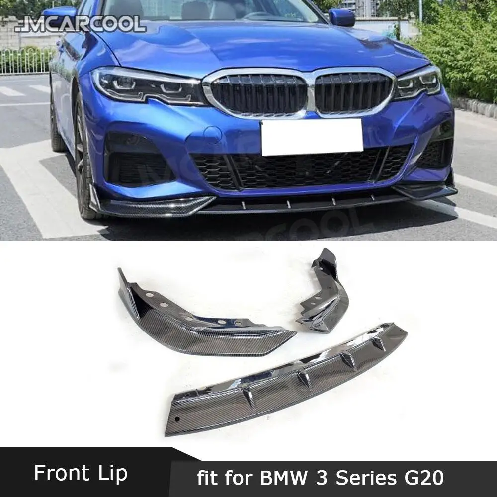

JMCARCOOL For 3 Series Front Bumper Lip Spoiler For BMW G20 G28 2019 2020 PP Black Head Chin Shovel Car Styling