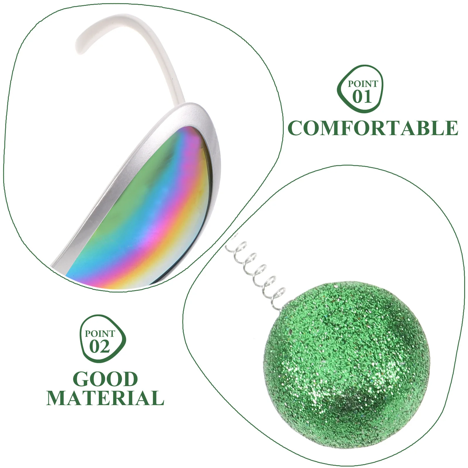 1 セットソーサーマン頭飾りプラスチック面白いメガネヘアフープフェスティバルパーティーコスチュームアクセサリー仮面舞踏会コスプレ装飾