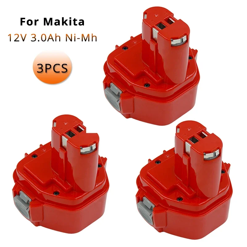 

3pcs PA12 Ni-MH 3000mAh Replacement Battery for Makita 12V 1220 1233 1234 1235 6227D 6313D 6317D ML120 Cordless Power Tool