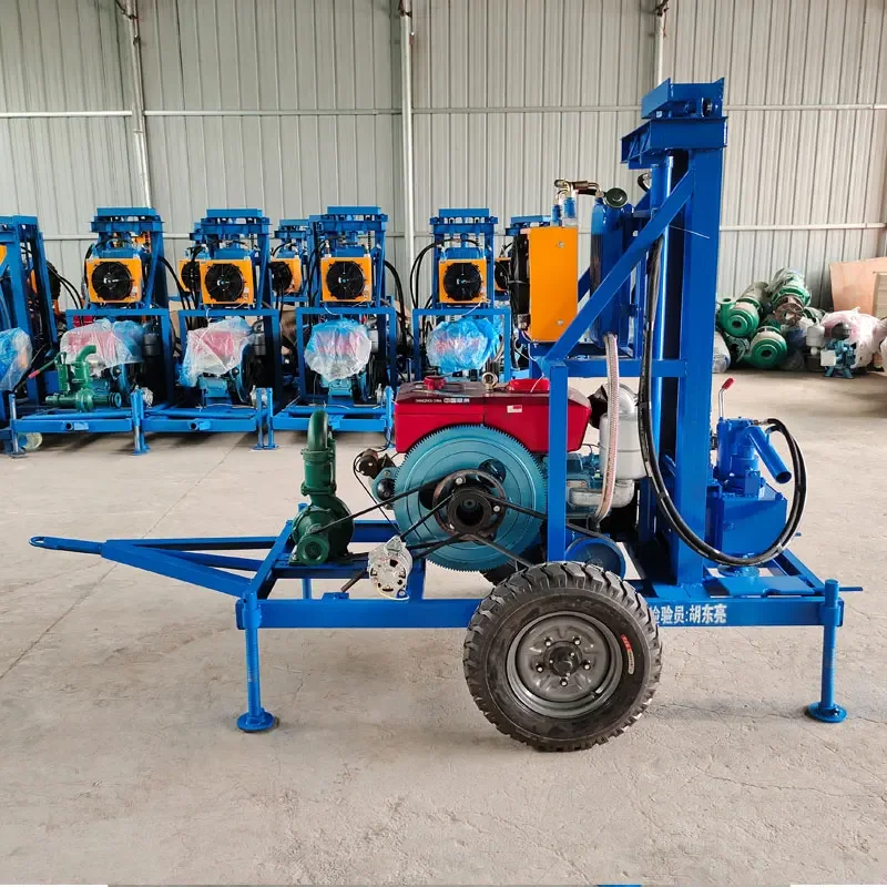 Professional 22HP Hydraulic 100M Water Well Drilling Rig Machine Portable 150M Deep Water Well Borehole Drilling Rig Machine