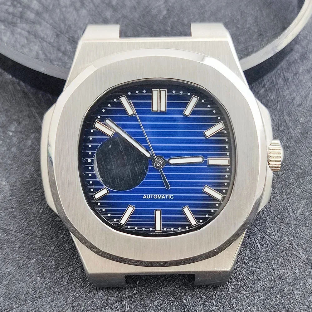 NH38 Case Hollow Dial Hands Stainless Steel Watch Case Bracelet Strap Watch Parts for Nautilus NH38 Automatic Movement Replace