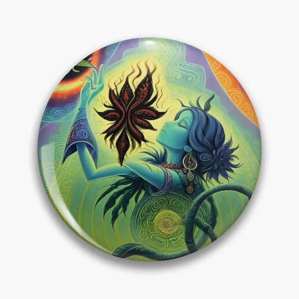 Sacred Plant Quest Lsd Blotter Art Remi  Soft Button Pin Fashion Cartoon Lapel Pin Hat Collar Clothes Lover Brooch Cute Decor