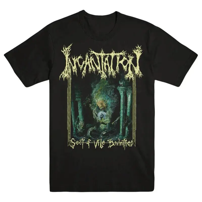 Vintage incantation band heavy cotton all size unisex black tee shirt  High Quality 100%Cotton Short Sleeve