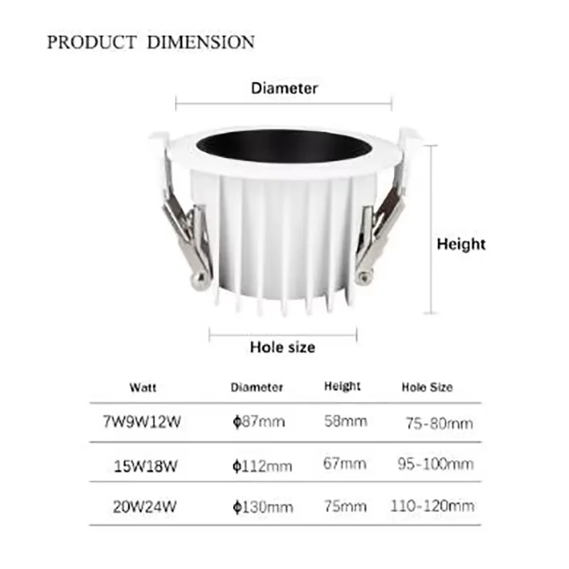 IP65 Outdoor waterproof Spot light Recessed LED Downlight bathroom rest room wet area kitchen design balcony Black Spotlight