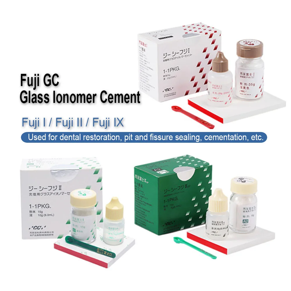 GC Fuji I/II/IX Glass Ionomer Cement Dental Glass Ionized Luting Resin Materials Porcelain Veneers Bonding Powder Liquid Agent