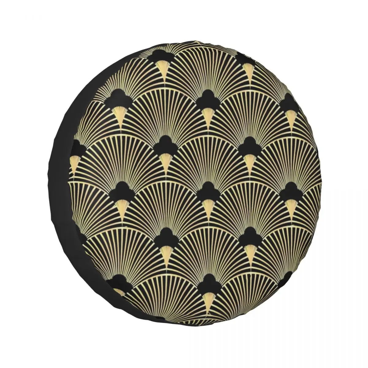 

Custom Art Deco Fan Pattern Spare Tire Cover for Car Vehicle 4x4 Wheel Protector Covers 14" 15" 16" 17" Inch