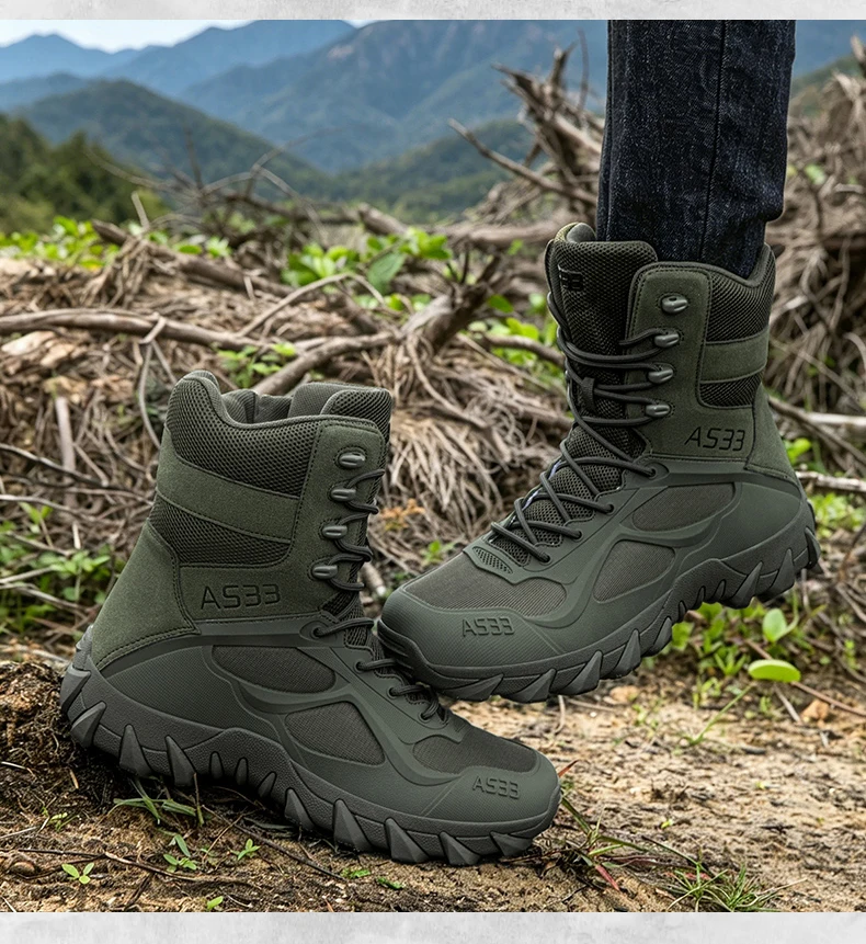 Neue taktische Stiefel für Herren, atmungsaktive Outdoor-Armee-Stiefel, schnelle, rutschfeste Arbeits- und Jagdstiefel, Schnürstiefel, Wüstenstiefel – Detail 22