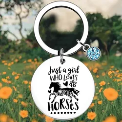 Running horse Key Chain Ring Just A Girl Who Loves Horses keychains pendant Horse Lover Gift