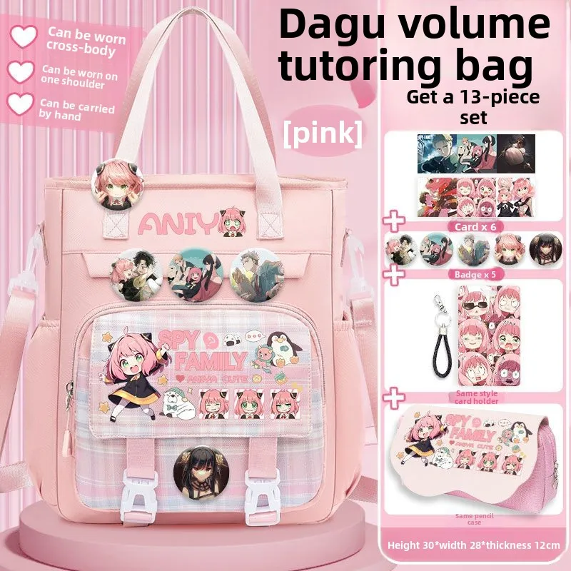 

SPY FAMILY Anya Forger Anime Cartoon Cute Student Tote Canvas Bag Creative Kawaii Itabag 2D Boys and Girls School Bag Gift