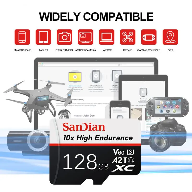 Sandian Originele Class10 Hoge Snelheid 1Tb Micro Tf Sd Kaart 2Tb Sd Kaarten Hoge Capaciteit Geheugenkaart Voor Camera Telefoon Met Adapter