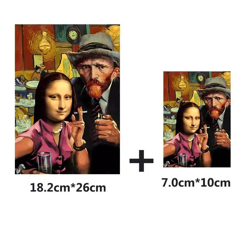 Van Gogh Mona Lisa naprasowanki naklejki termiczne na ubrania T-shirt DIY kolorowe malowanie Tuya naszywka termotransferowa aplikacja — zdjęcie 7