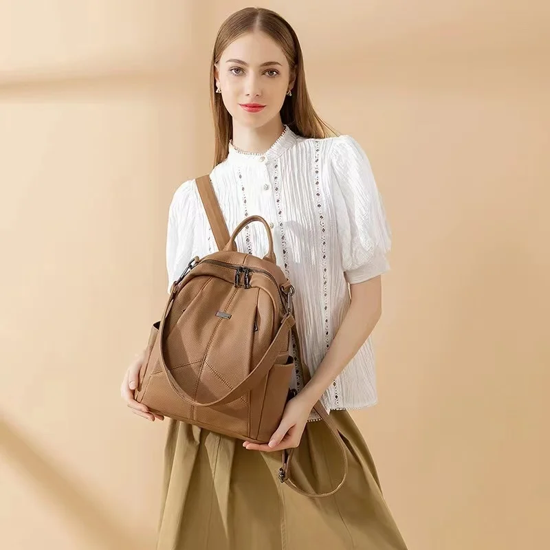 Women's Backpack Soft PU leather Schoolbag Mochila Fashion Lady Bags Casual Travel Bag Packsack