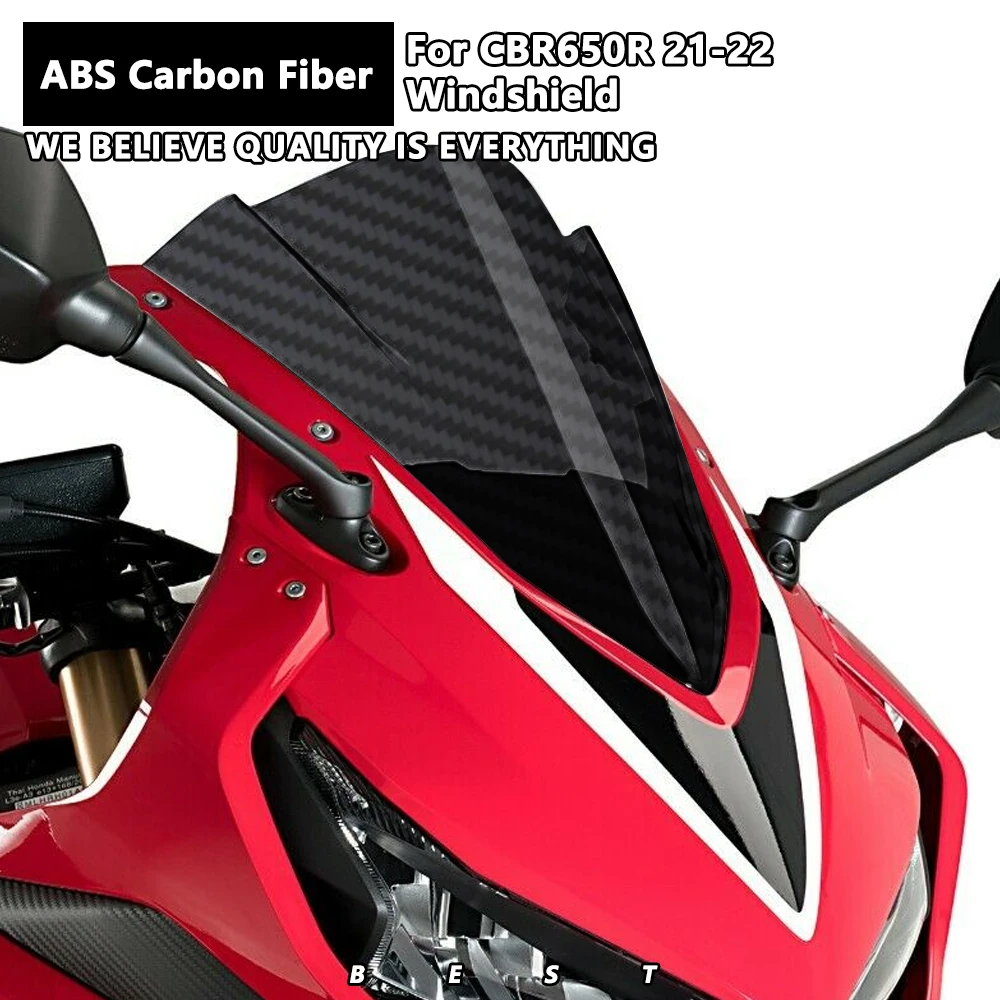 

For HONDA CBR650R 2021 2022 2023 Carbon Color Fiber Windshield Cover Fairing Motorcycle Accessories