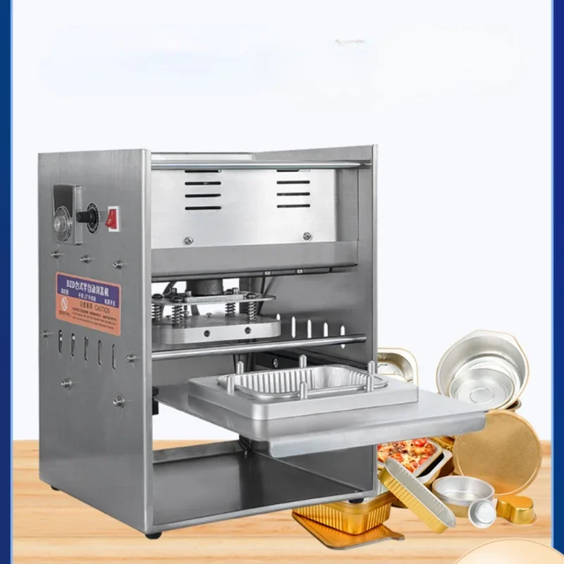 Automatic sealing machine, aluminum foil box sealing prefabricated dishes aluminum foil packaging and sealing machine