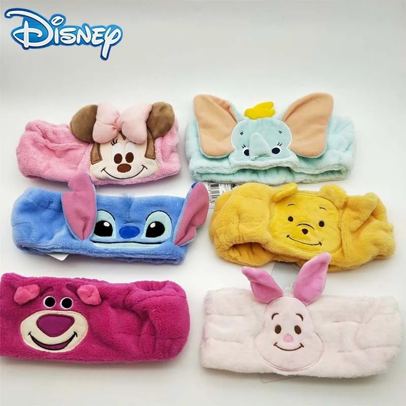 Disney Stitch Strawberry Bear Dumbo Minnie Girl Plush Hairband Headband Hair Hoop Lovely Cartoon Wash Face Makeup Accessory