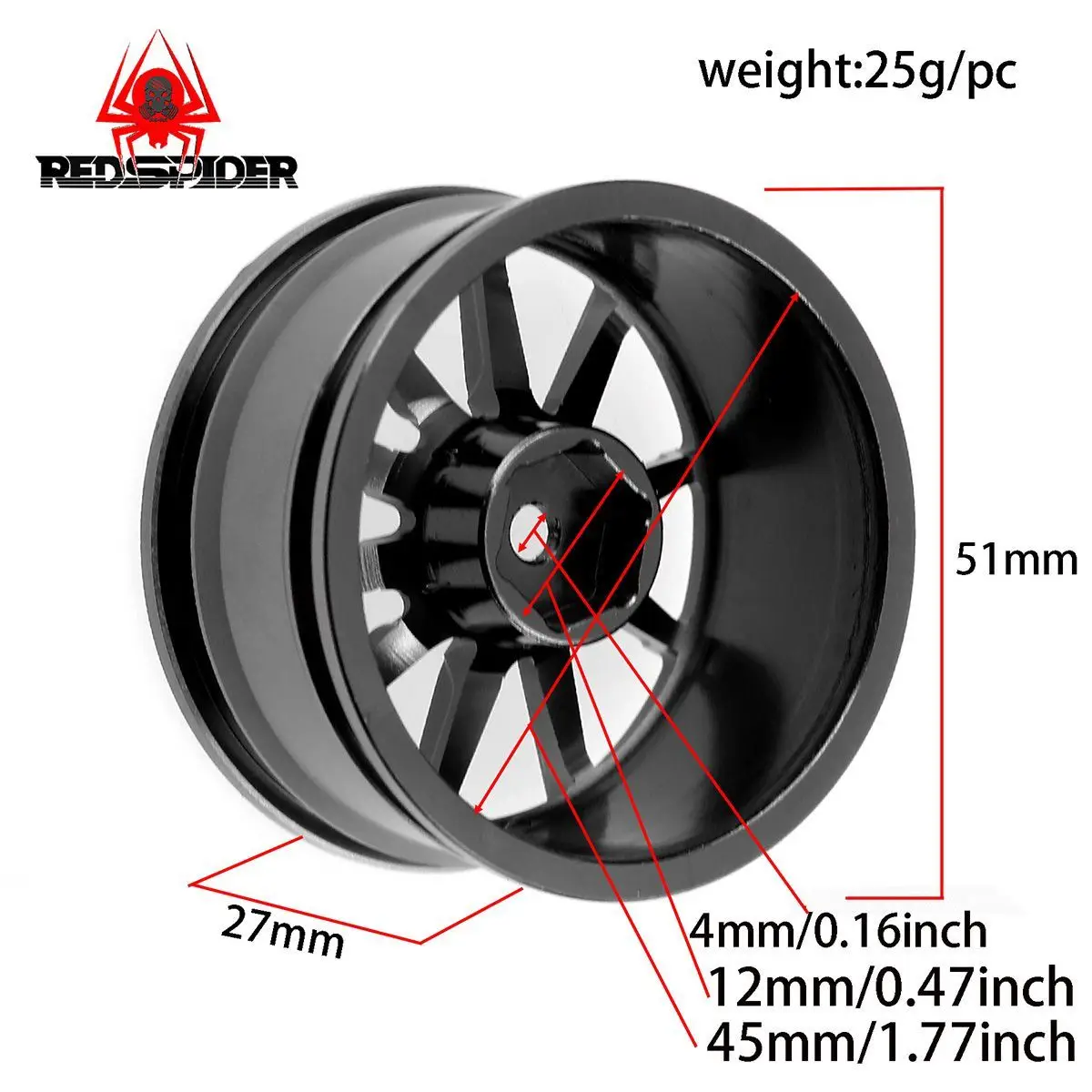 

1:10 Scale 12mm Hex Alloy Wheels Rims for Tamiya TT02 XV02 PTG2 R463 FW06 RC Touring Car Upgrade Parts