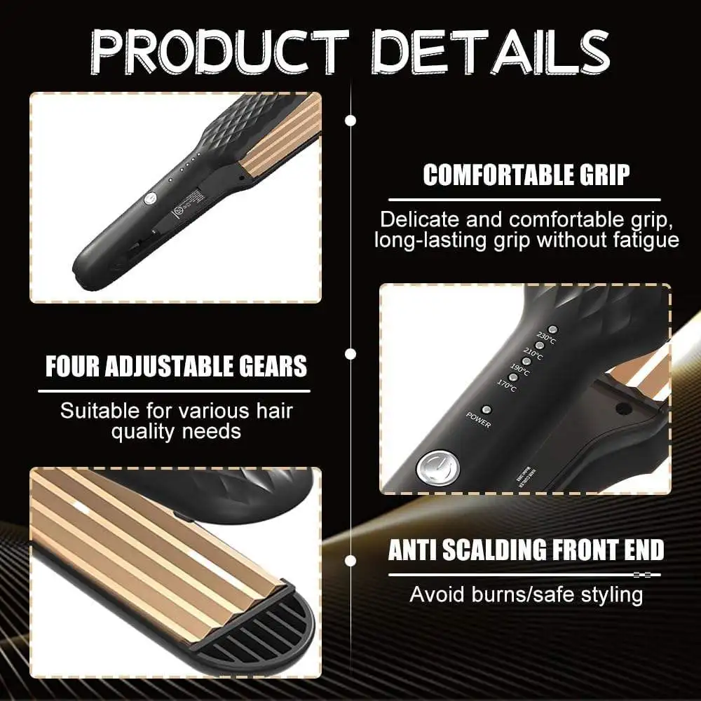 Ceramic Hair Straightener Adjustable Heat Anti Frizz Smooth Finish Easy Use For All Hair Types Home Salon Travel Gift For Girls