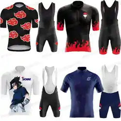 2022 Sasuke Cycling Jersey Set Cartoon Anime Akatsuki Cycling Clothing Men Road Bike Shirt Suit Bicycle Bib Shorts MTB Maillot