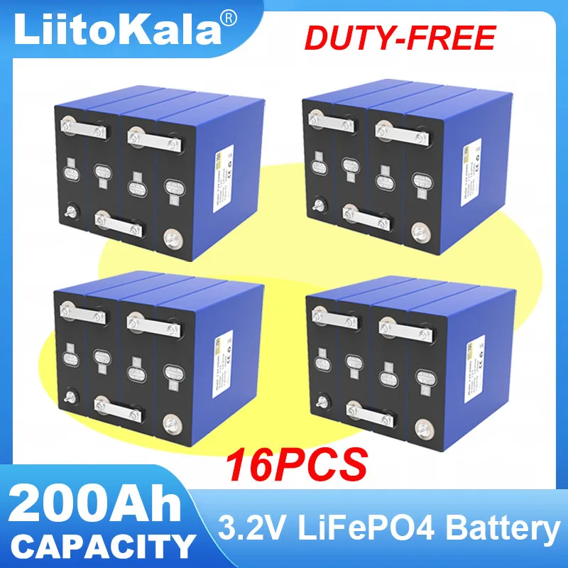 16pcs Original 3.2V 200Ah LiFePO4 Battery Lithium iron phosphate batteries For RV Campers Golf Cart Off-Road Solar Wind TAX FREE