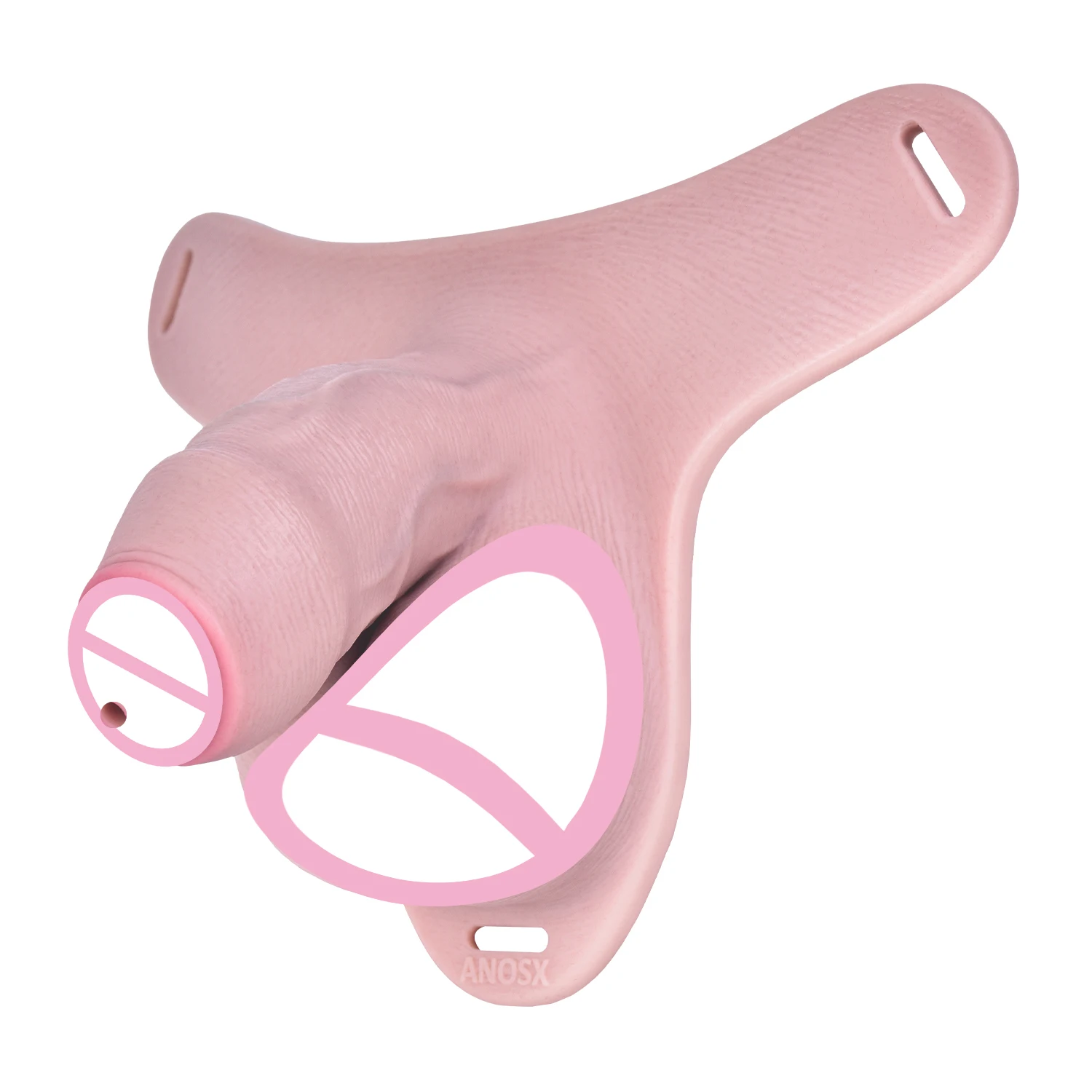 ANOSX Male Chastity Cage Skin Feeling Penis Sleeve Strap On Dildo Pant With Urethra Hole Cock Cages BDSM Sex Toys For Men view 4