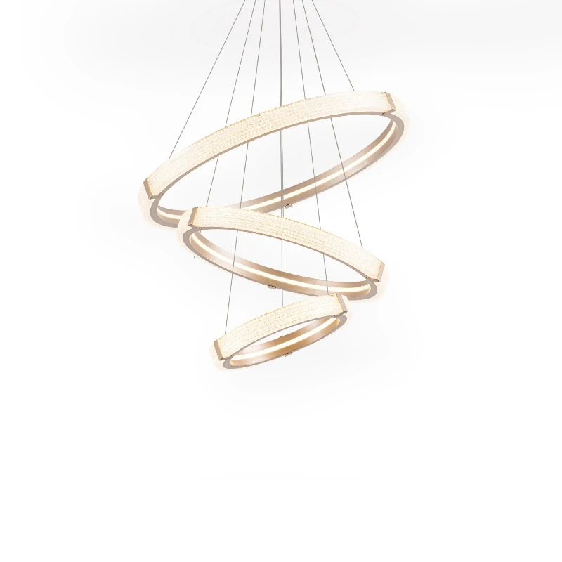 

Modern Zhongshan Lighting Living Room Chandelier Nordic Simple Light Luxury Atmospheric LED Ring Bedroom Dining Room Chandelier