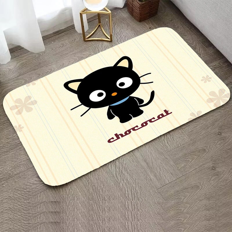 Chococat Custom House Entrance Mat Kitchen and Home Items Mats Bedroom Washable Non-slip Kitchen Rug Anime Carpet Rugs Foot Door