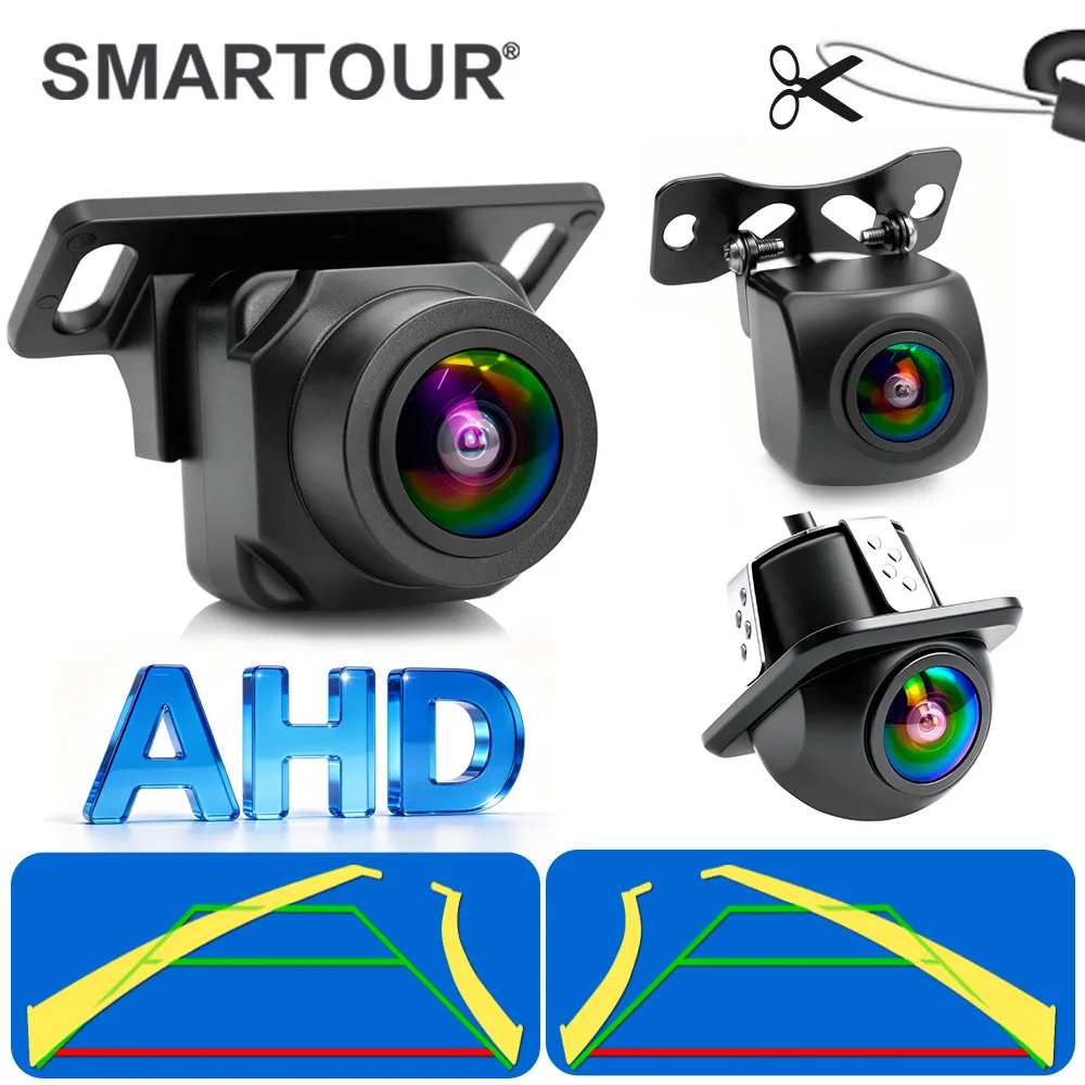 Smartour HD AHD 720P Car Reverse Camera Adjustable Lens Rear View Cam with Parking Guideline For 12V Vehicle Rear View Camera