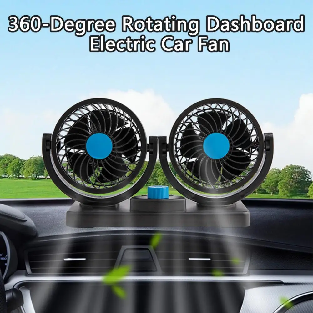 

USB Vehicle Fan Dual Head Powerful 2-Speed Dashboard Air Outlet High Airflow Fan Summer Accessories for Car Truck RV