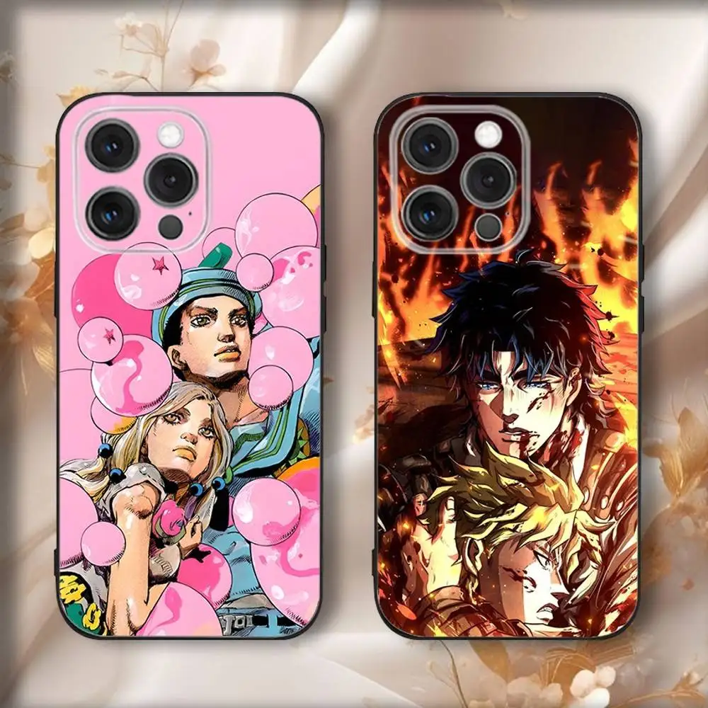 

J-JoJos B-Bizarres Adventures Phone Case For iPhone16,15,14,13,12,11,Pro,Max,Plus,X,XS,SE4,E,Mini,Soft Black Case
