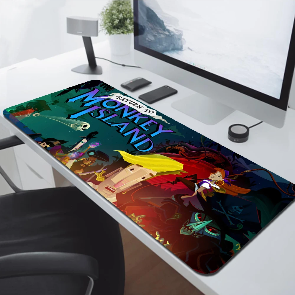 Kawaii Mouse Pad M-Monkey Island Mausepad Gamer Pads Gaming Mat Rubber Keyboard Pc Extended Accessories Cabinet Xxl Mause Mats