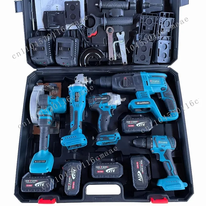 

Power Tool Kits Electric Hammer Impact Drill Brushless Angle Grinder Cordless Wrench Portable Circular Saw Combination Tool Set