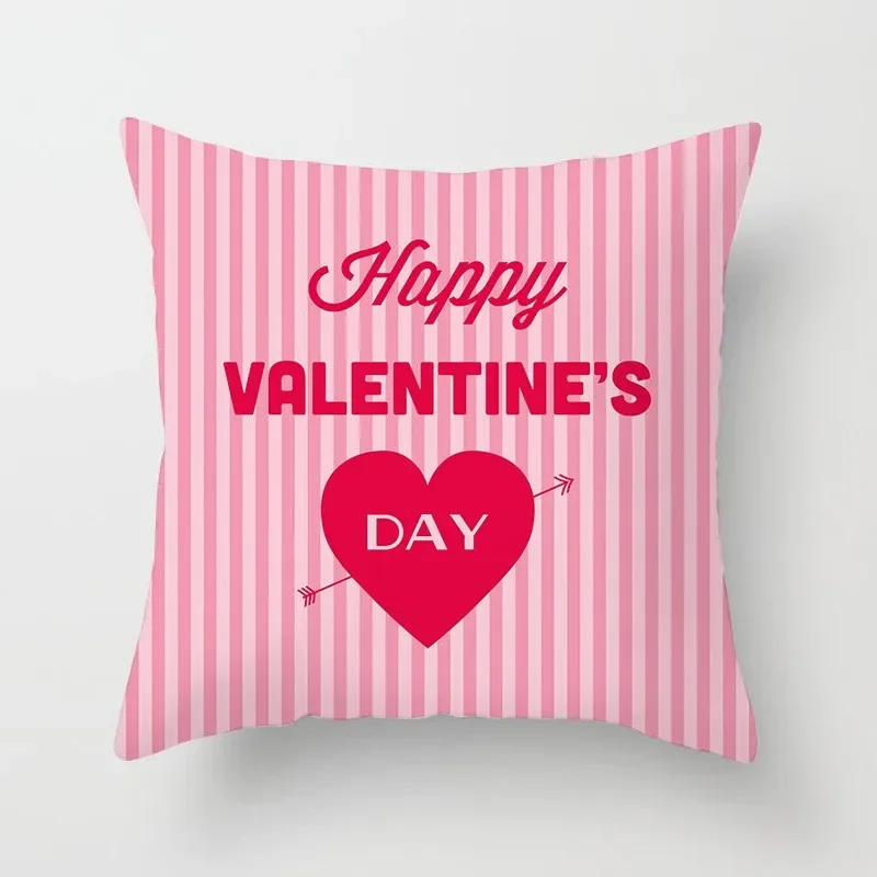 

Seat Living Room Sofa Pillowcase Valentine's Day Love Cushion Cover Red Pink Heart Home Decor