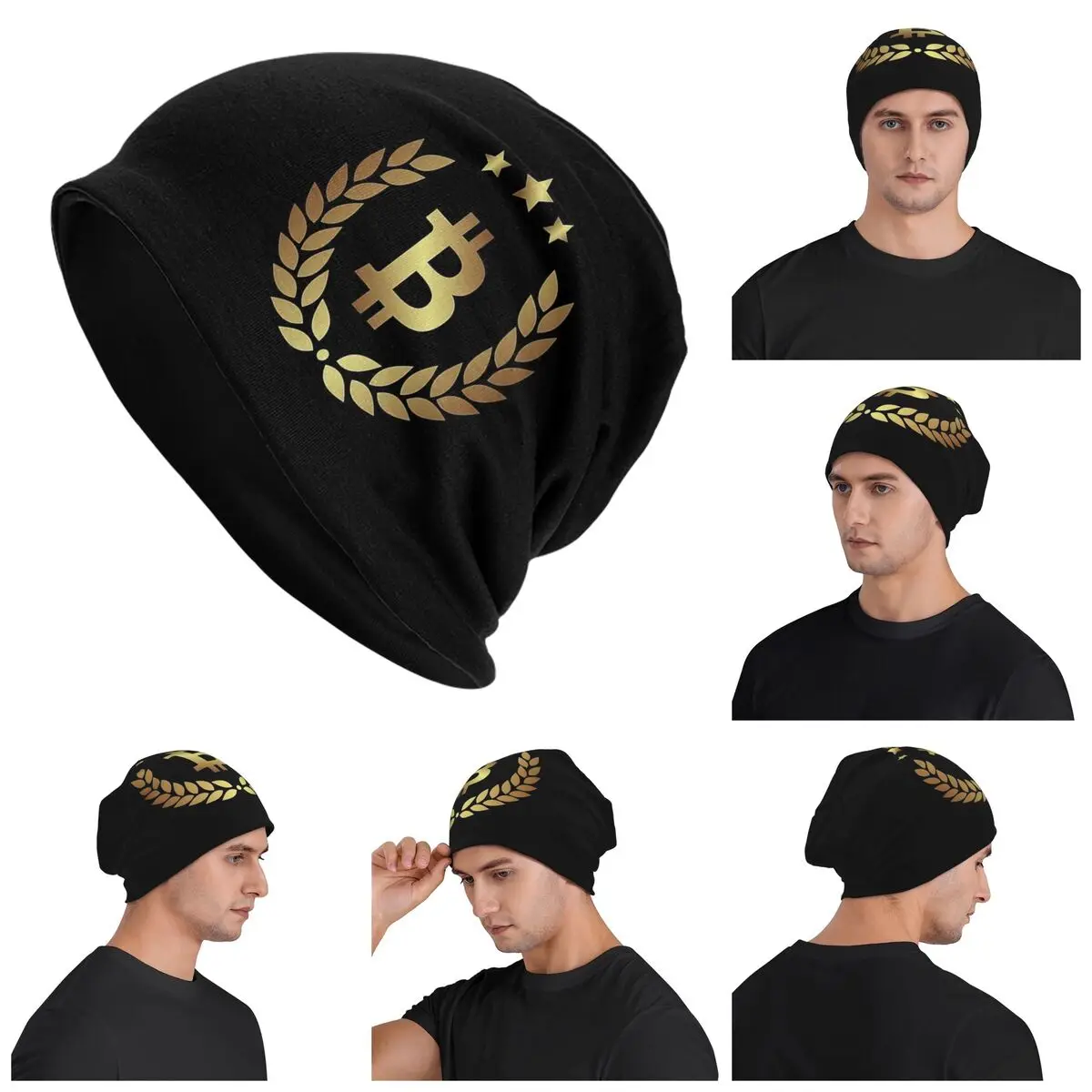 

Bitcoin Warm Knitted Cap Fashion Bonnet Hat Autumn Winter Outdoor Beanies Hats for Unisex Adult