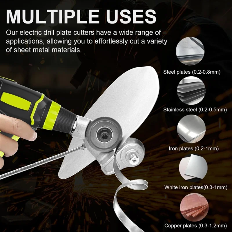 

A76X-2025 Upgraded Electric Metal Nibbler Drill Attachment Plate Cutter With Adapter For Iron,Steel Copper
