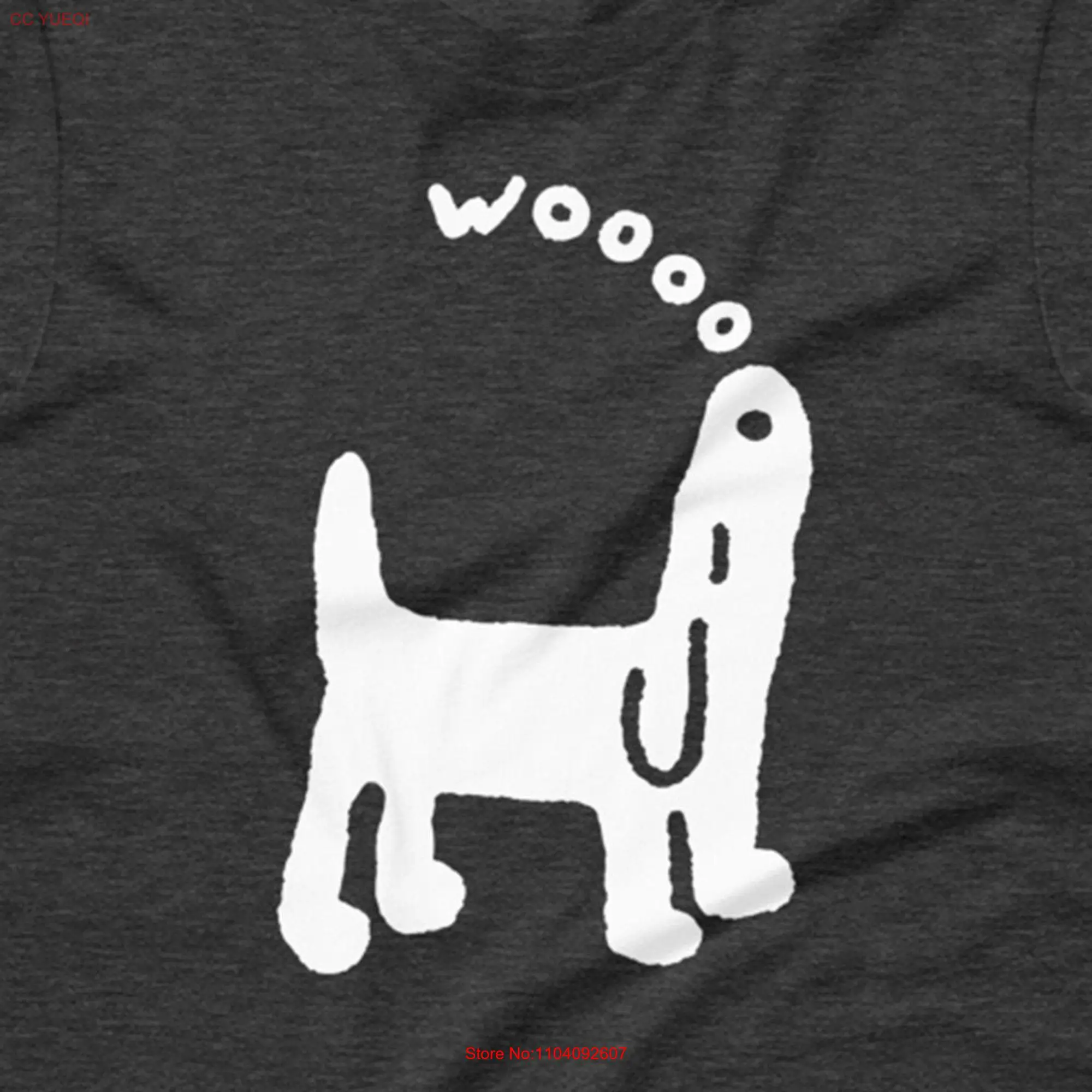 Wooooo Howling Dog T Shirt  long or short sleeves