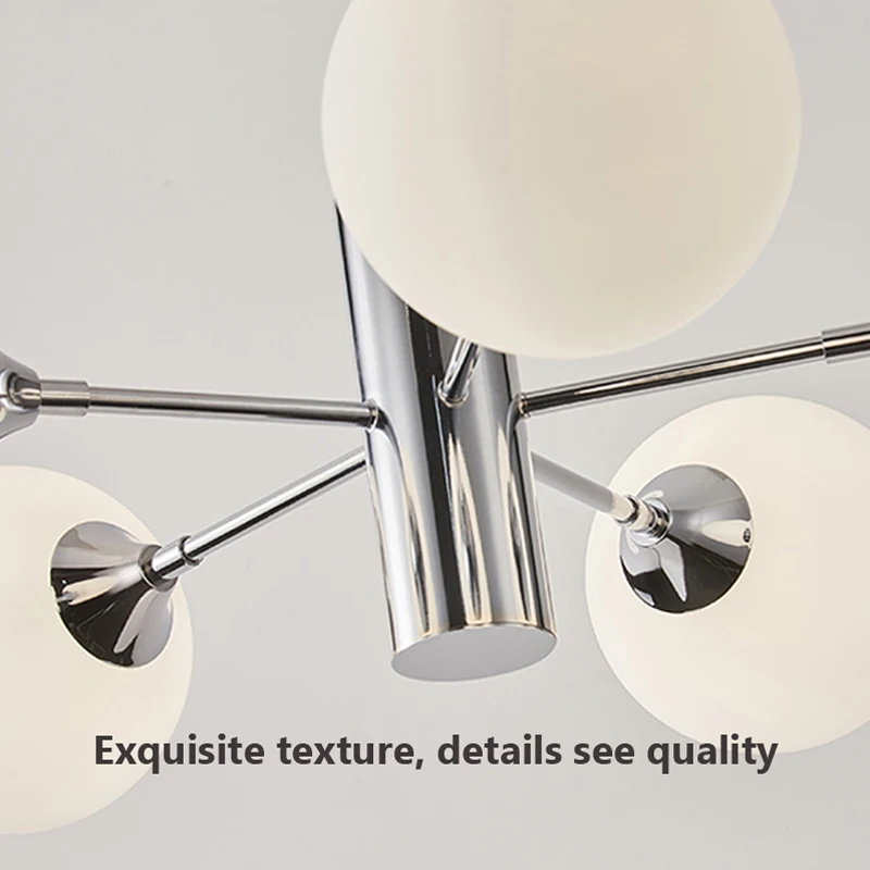 Imagem -05 - Modern Nordic Led Pendant Light Bola de Vidro Branco de Leite Lustre de Teto para Quarto Decoração de Casa Sala de Jantar