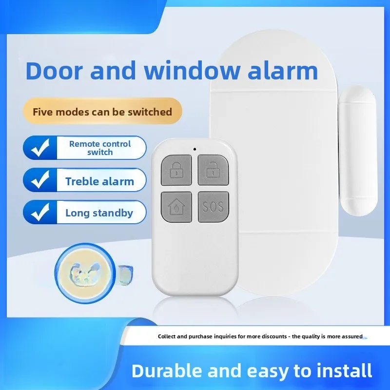 Door Magnetic Alarm Multifunctional Wireless Door and Window Alarm RemoteControl Function Household Anti-theft Device Anti-theft