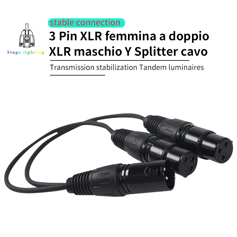 xlr macho para xlr femea jack microfone divisor de microfone 35 60cm pinos audio mixer registro 01