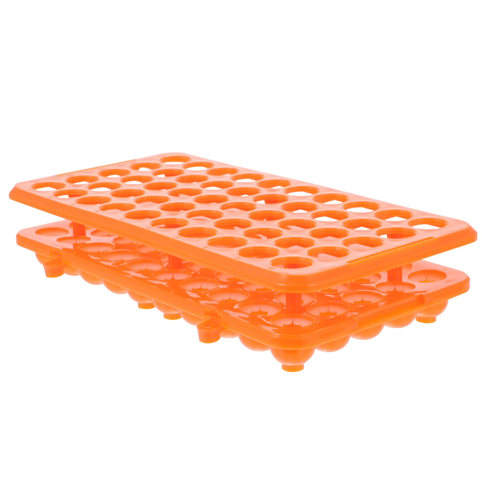 

1Pcs Test Tube Rack Orange Plastic 50 Hole Tube Holder Laboratory Stand Durable Lightweight Organizer
