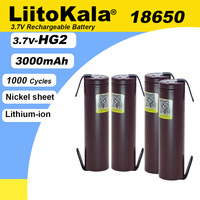 Liitokala 100% New HG2 18650 3000mAh Rechargeable battery 18650HG2 3.6V discharge 20A Power batteries + DIY Nickel