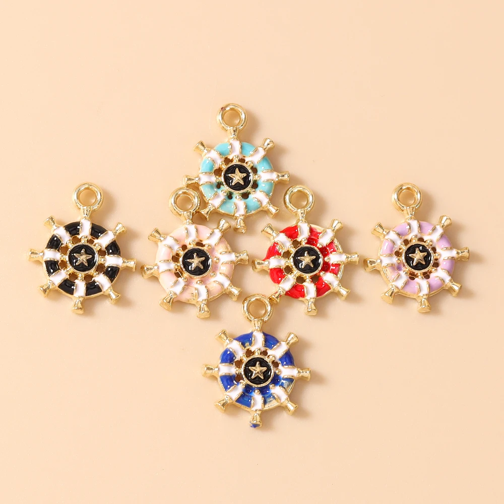 Leslie 20 Stück Charms, 12 x 15 mm, niedliche bunte Segelboot-Ruder-Anhänger für DIY-Ohrringe, Armbänder, handgefertigte Schmuckherstellung, Kunsthandwerk – Detail 3