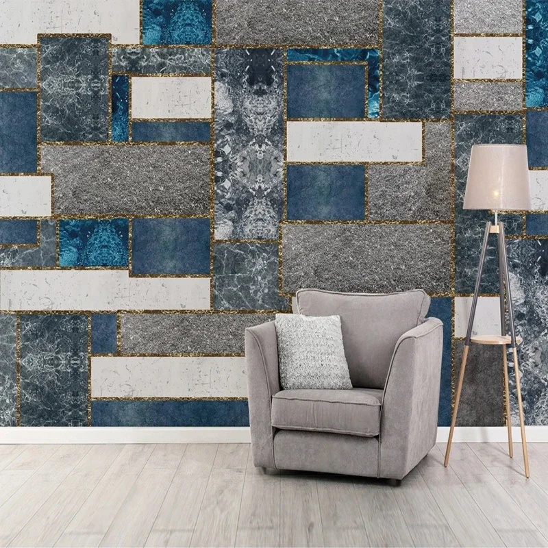 Custom 3D Modern Minimalist Geometric Nostalgic Industrial Style Background Wall Living Room Wallpaper Mural Papel De Parede 3 D