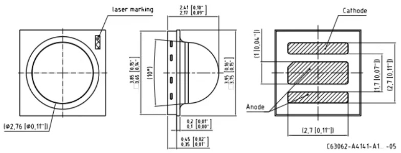 SFH4715S high-power LED infrared emitter 850nm 500mW/SR, 1A