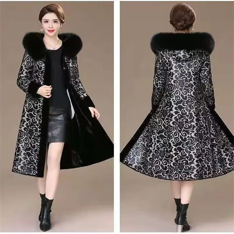 Winter Gold Mink Plush Fur Integrated Mother's Coat Fashionable Western-style Double-sided Long High-end Women New Faux Fur Coat