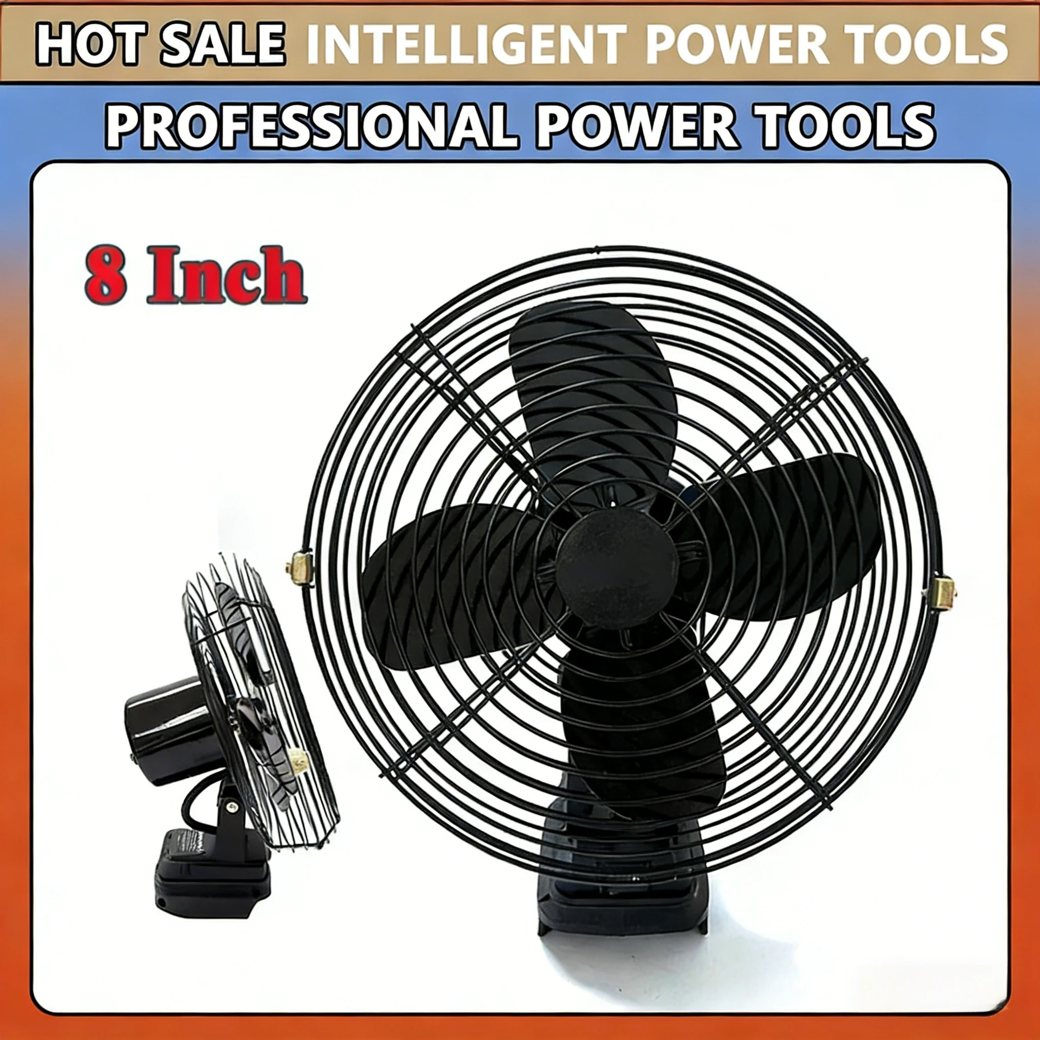 

Fit Makita Fit 18V 20V Battery Camping Fan 8 Inches Wireless Outdoor Fishing Desktop Portable Metal Fan Strong Wind Fan