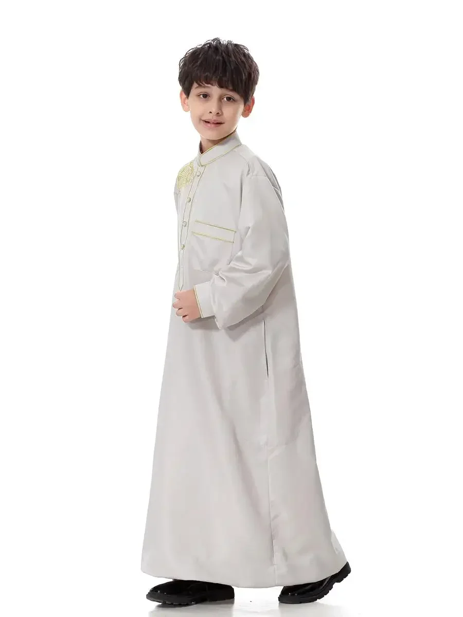 New Muslim Boys Kids Saudi Robe Thoub Jubba Thobe Daffah Arab Dress Islamic Clothing Maxi Gown Abaya Ramadan Thawb Middle East