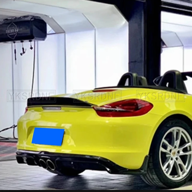 For Porsche Boxster 981 2013 2014 2015 2016 Rear Trunk Spoiler Wing Rear Trunk Big Spoiler Lip Wing Carbon Fiber / FRP Black