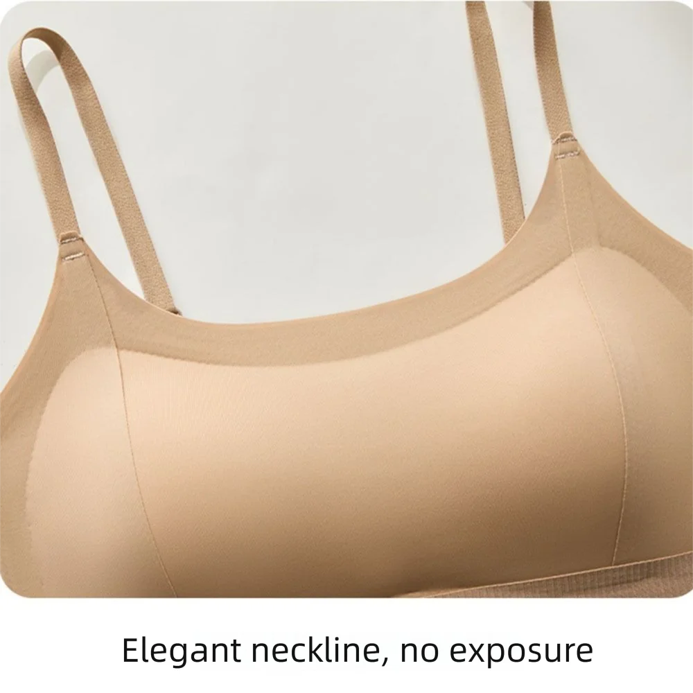 Padded Support Women Wire Free Lingerie U-shaped Back Fixed pad Crop Top Vest Comfortable Shockproof Full Coverage Underwear