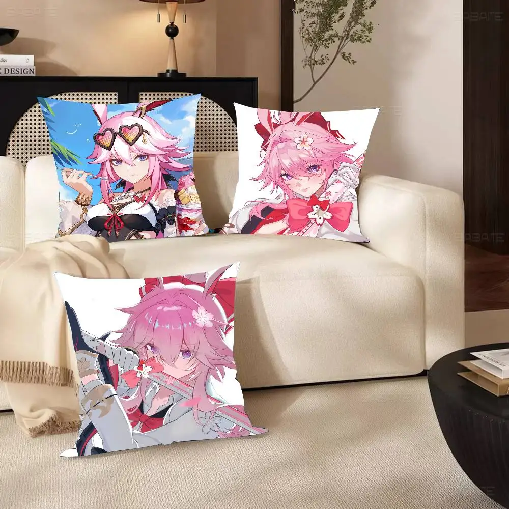 Evanescia Honkai S-Star Rail Anime Pillow Case Fashion Square Pillowcase Bedroom Sofa Room Ins Decoration Leisure