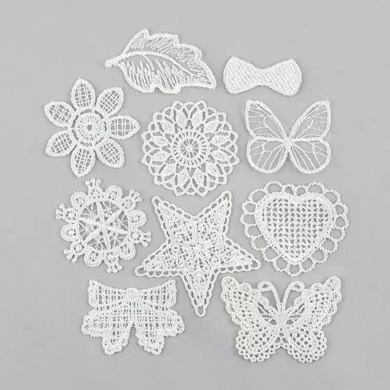 

Decorative White Mesh Lace Trim for Sewing Projects Enhance Garments with Elegant Embroidered Design